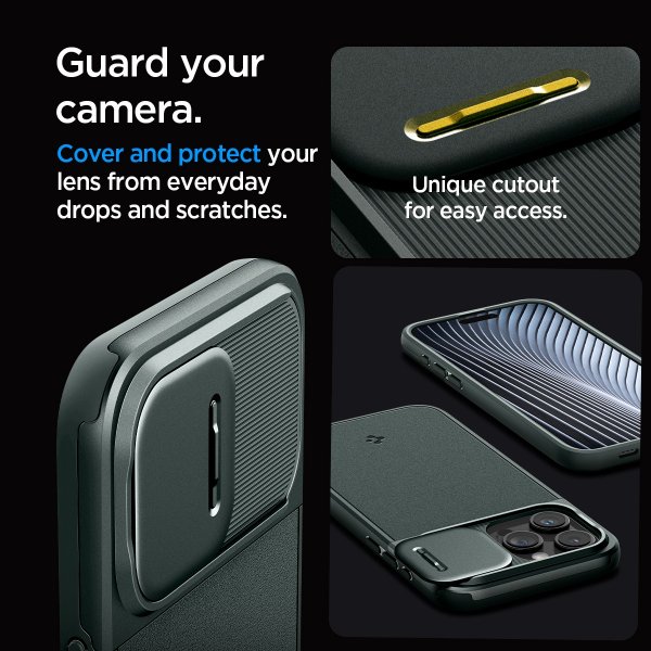 Spigen iPhone 15 Pro Max Cover Optik Armor MagFit Abyss Green