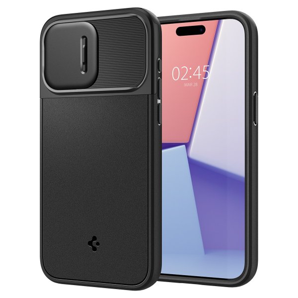 Spigen iPhone 15 Pro Max Cover Optik Armor MagFit Sort