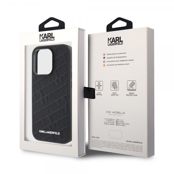 Karl Lagerfeld iPhone 15 Pro Max Cover Quilted K Pattern Sort