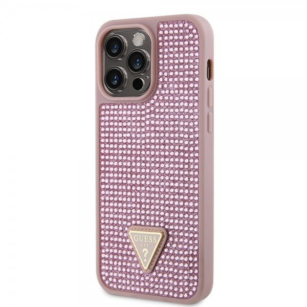 Guess iPhone 15 Pro Max Cover Rhinestone Rosa