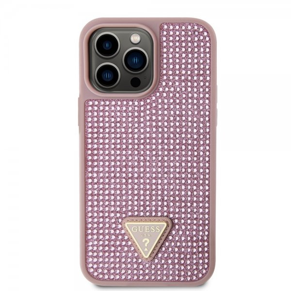 Guess iPhone 15 Pro Max Cover Rhinestone Rosa
