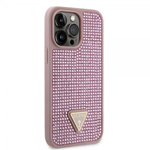 Guess iPhone 15 Pro Max Cover Rhinestone Rosa