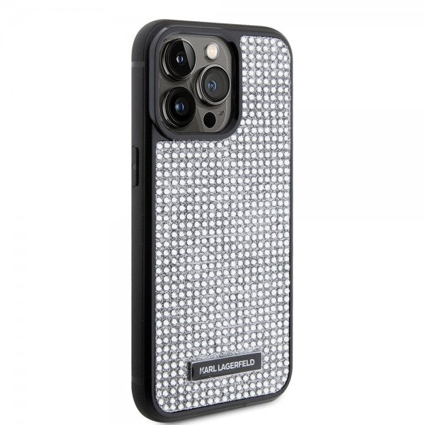 Karl Lagerfeld iPhone 15 Pro Max Cover Rhinestone Sølv