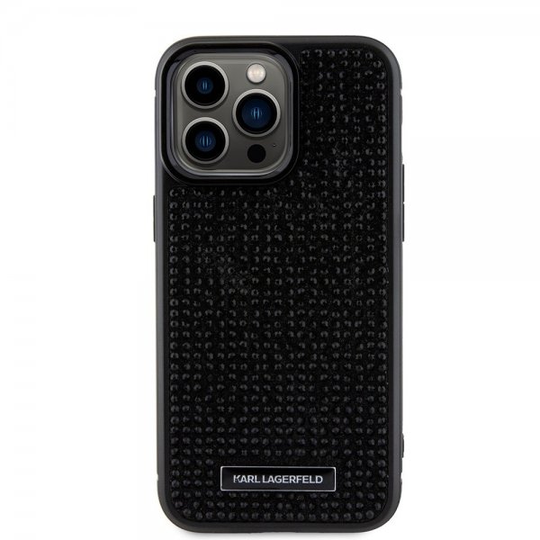 Karl Lagerfeld iPhone 15 Pro Max Cover Rhinestone Sort