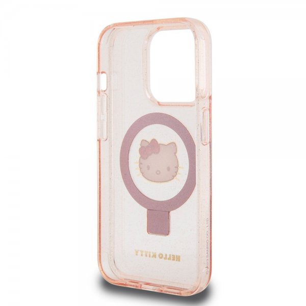 Hello Kitty iPhone 15 Pro Max Cover Ring Stand MagSafe Rosa