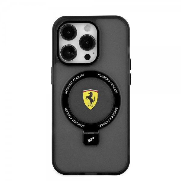Ferrari iPhone 15 Pro Max Cover Ring Stand MagSafe Sort