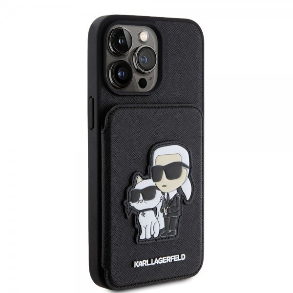 Karl Lagerfeld iPhone 15 Pro Max Cover Saffiano Card Slots & Stand Sort
