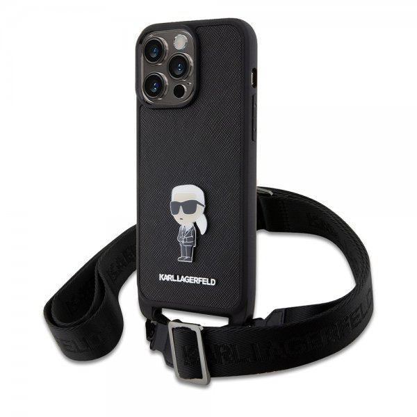 Karl Lagerfeld iPhone 15 Pro Max Cover Saffiano Crossbody Sort