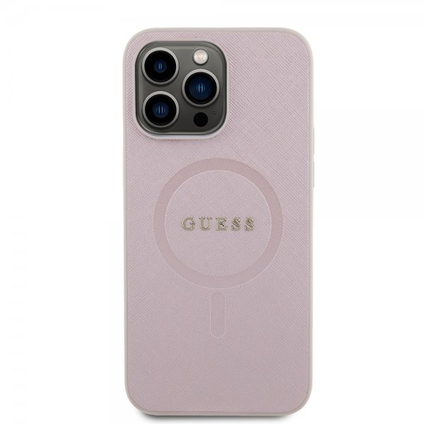 Guess iPhone 15 Pro Max Cover Saffiano MagSafe Rosa