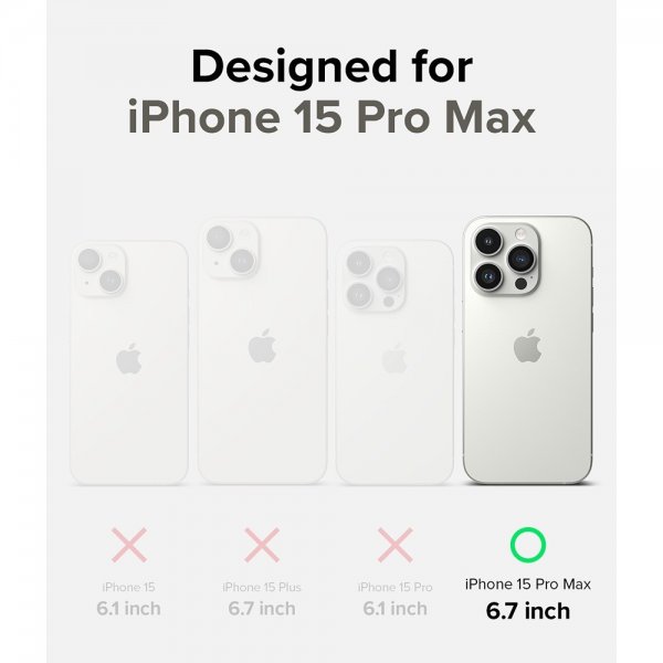 Ringke iPhone 15 Pro Max Cover Silicone Magnetic Grå