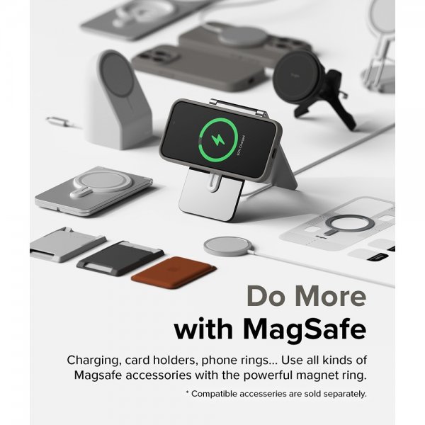 Ringke iPhone 15 Pro Max Cover Silicone Magnetic Grå