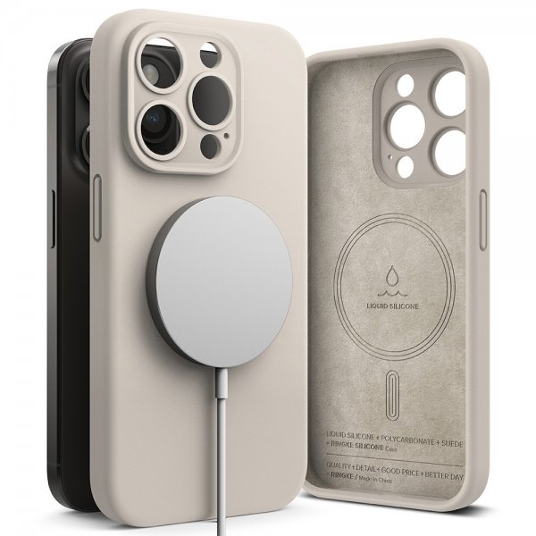 Ringke iPhone 15 Pro Max Cover Silikone Magnetisk Stone
