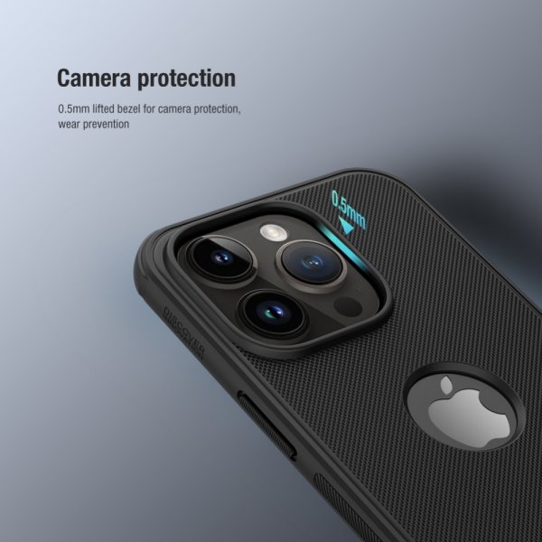 Nillkin iPhone 15 Pro Max Cover Super Frosted Shield Pro Logo Hole Blå