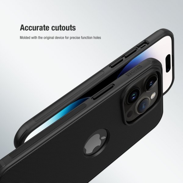 Nillkin iPhone 15 Pro Max Cover Super Frosted Shield Pro Logo Hole Blå