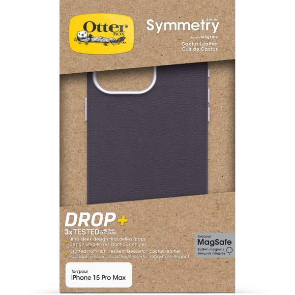 Otterbox iPhone 15 Pro Max Cover Symmetry Cactus Læder MagSafe Plum Luxe
