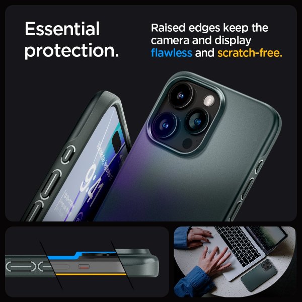 Spigen iPhone 15 Pro Max Cover Thin Fit Abyss Green