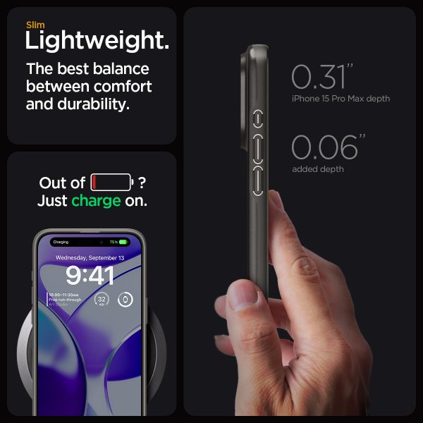 Spigen iPhone 15 Pro Max Cover Thin Fit Gunmetal