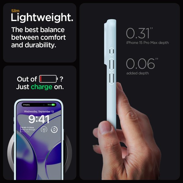 Spigen iPhone 15 Pro Max Cover Thin Fit Mute Blue