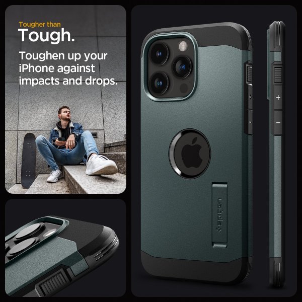 Spigen iPhone 15 Pro Max Cover Tough Armor MagFit Abyss Green