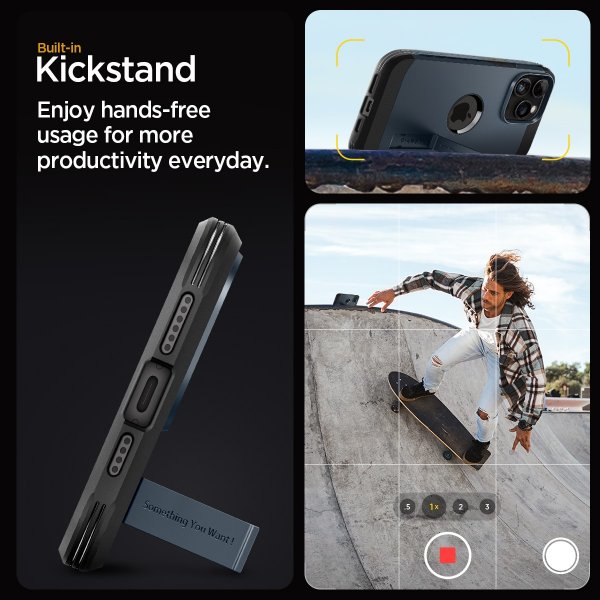Spigen iPhone 15 Pro Max Cover Tough Armor MagFit Metal Slate