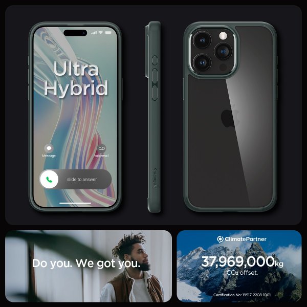 Spigen iPhone 15 Pro Max Cover Ultra Hybrid Abyss Green