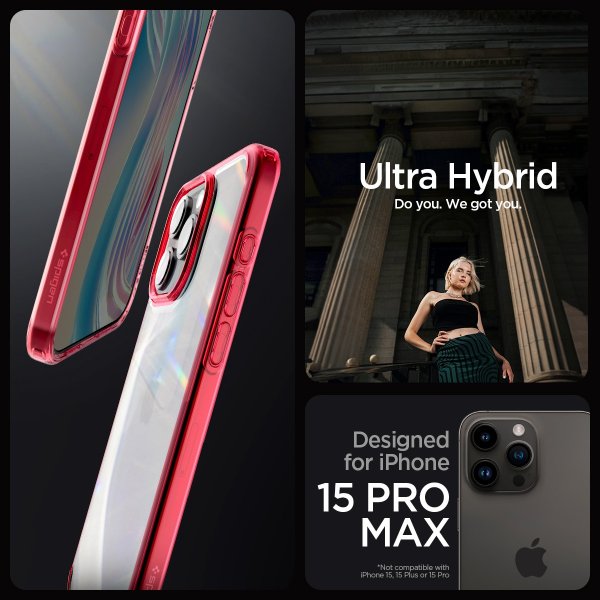 Spigen iPhone 15 Pro Max Cover Ultra Hybrid Deep Red