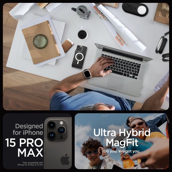 Spigen iPhone 15 Pro Max Cover Ultra Hybrid MagFit Frost Clear
