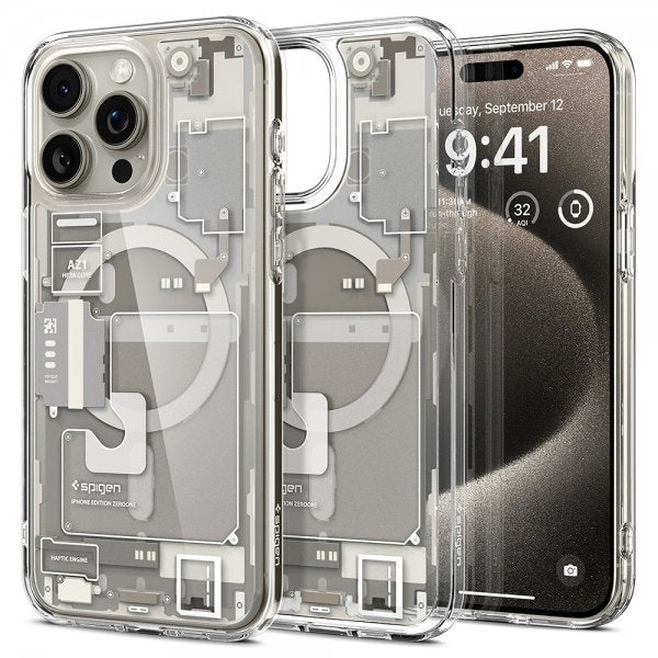 Spigen iPhone 15 Pro Max Cover Ultra Hybrid Zero One MagFit Natural Titanium