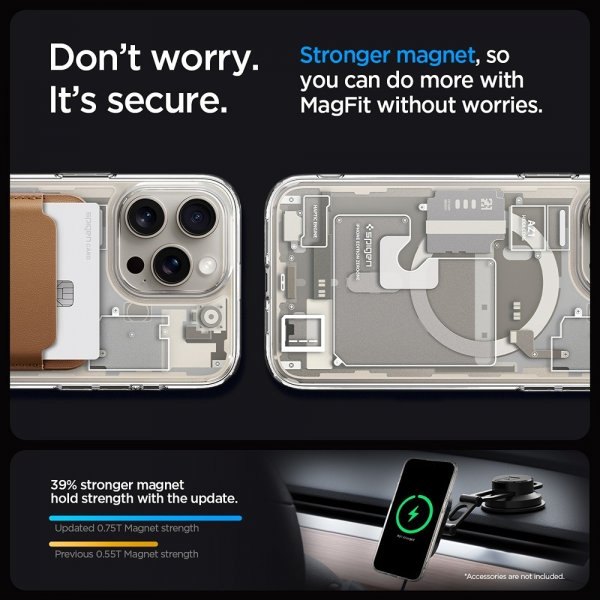 Spigen iPhone 15 Pro Max Cover Ultra Hybrid Zero One MagFit Natural Titanium