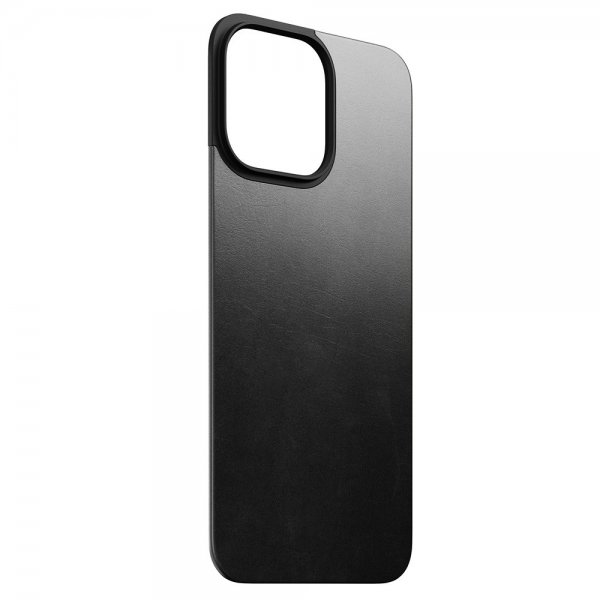 Nomad iPhone 15 Pro Max Skin Magnetic Leather Back Horween Sort