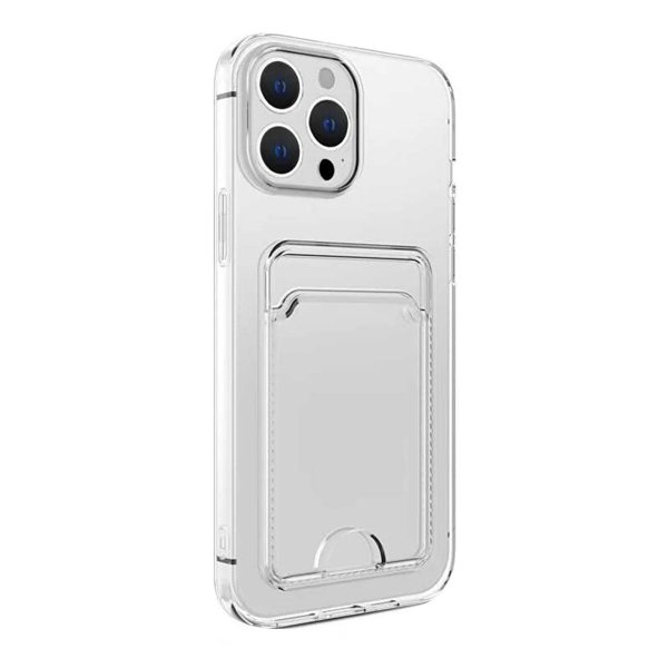 iPhone 15 Pro Max Cover Kortholder Stødsikkert Transparent