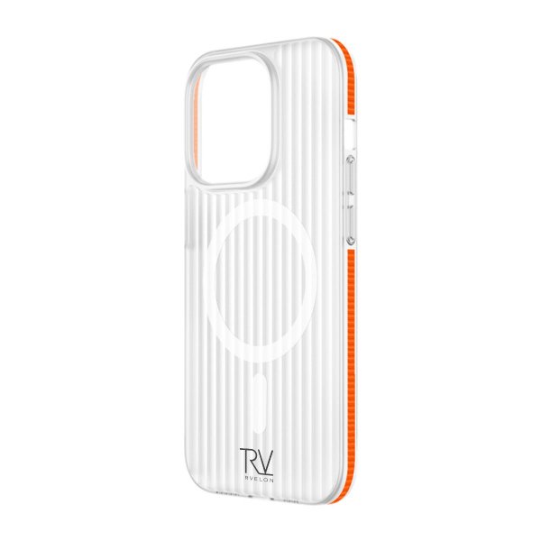 Rvelon iPhone 15 Pro Cover Korrugeret MagSafe Orange