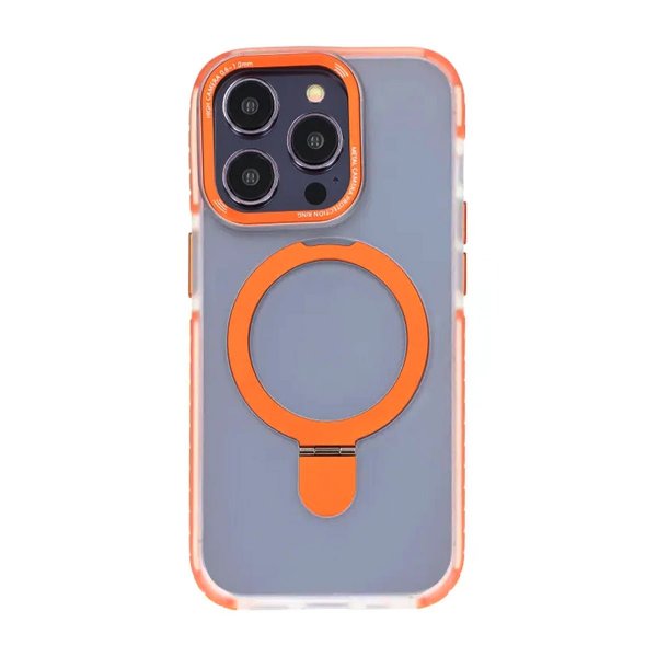 iPhone 15 Pro Cover MagSafe Sammenfoldeligt med Stativ Orange