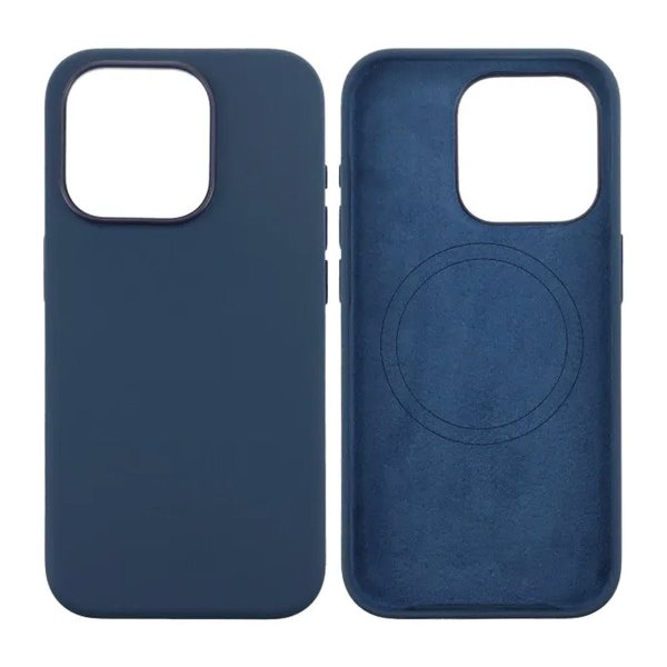 Rvelon iPhone 15 Pro Cover Silikone MagSafe Mørkeblå