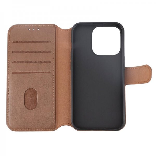 Rvelon iPhone 15 Pro Cover Ægte Læder Brun