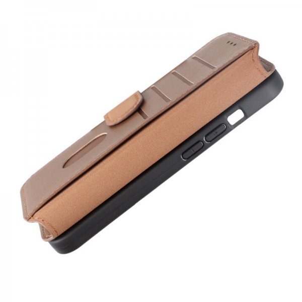 Rvelon iPhone 15 Pro Cover Ægte Læder Brun