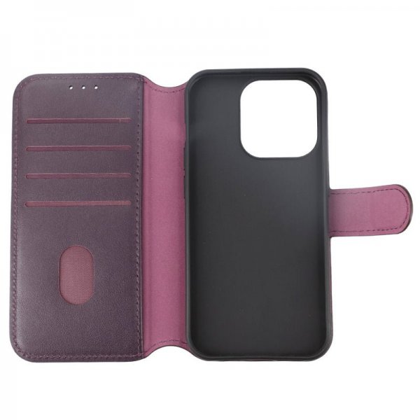 Rvelon iPhone 15 Pro Cover Ægte Læder Lilla