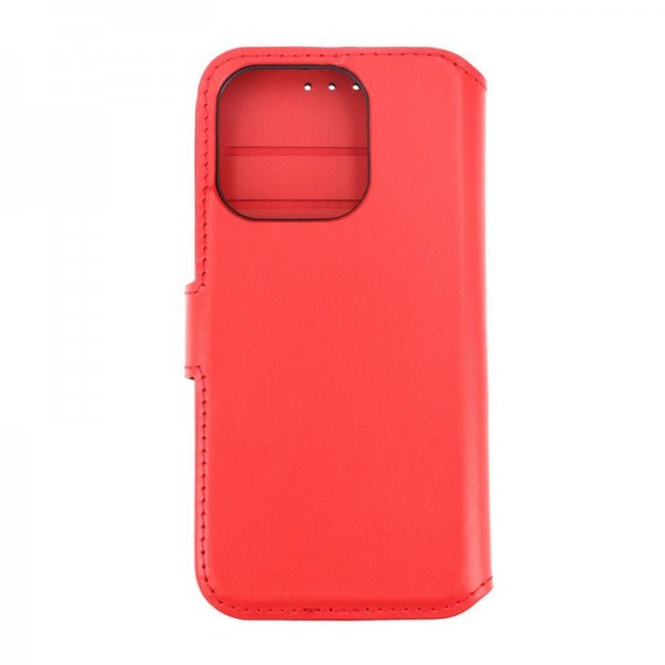 Rvelon iPhone 15 Pro Cover Ægte Læder Rød