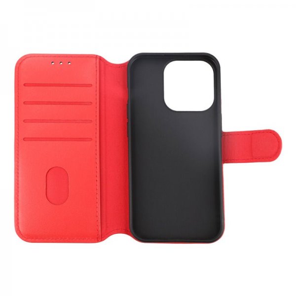 Rvelon iPhone 15 Pro Cover Ægte Læder Rød