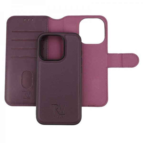 Rvelon iPhone 15 Pro Cover Magnetisk Aftageligt Etui Lilla
