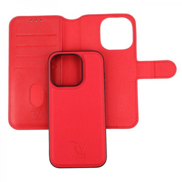 Rvelon iPhone 15 Pro Cover Magnetisk Aftagelig Skal Rød