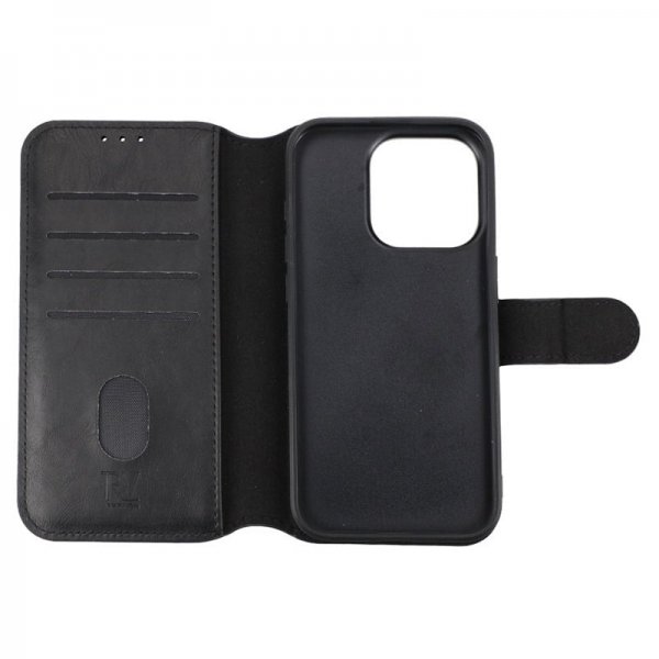 Rvelon iPhone 15 Pro Cover Magnetisk Aftageligt Etui Sort