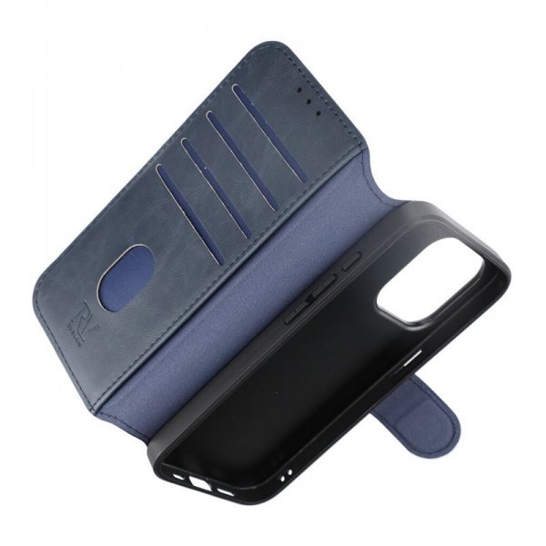 Rvelon iPhone 15 Pro Cover 4 Kortrum MagSafe Blå