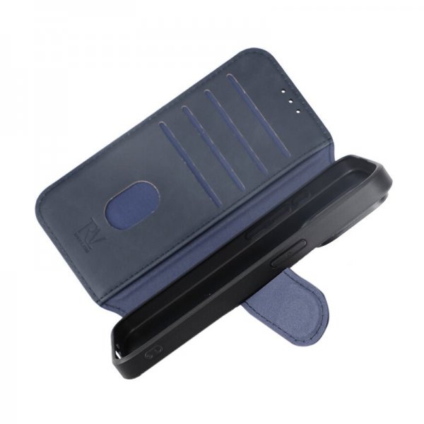 Rvelon iPhone 15 Pro Cover 4 Kortrum MagSafe Blå