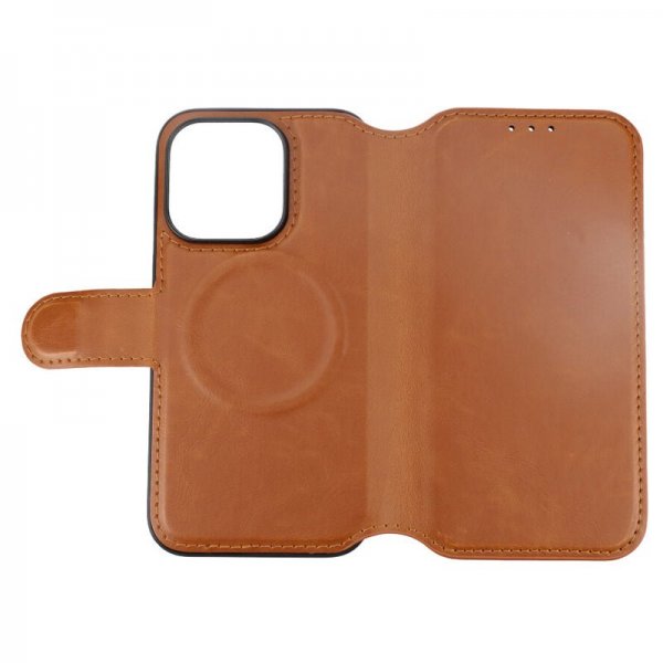 Rvelon iPhone 15 Pro Cover 4 kortlommer MagSafe Brun