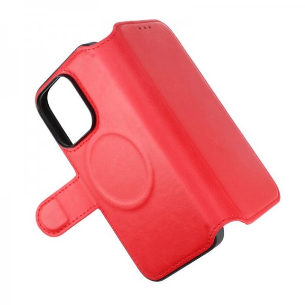 Rvelon iPhone 15 Pro Cover 4 Kortrum MagSafe Rød