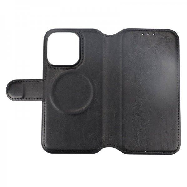 Rvelon iPhone 15 Pro Cover 4 kortlommer MagSafe Sort