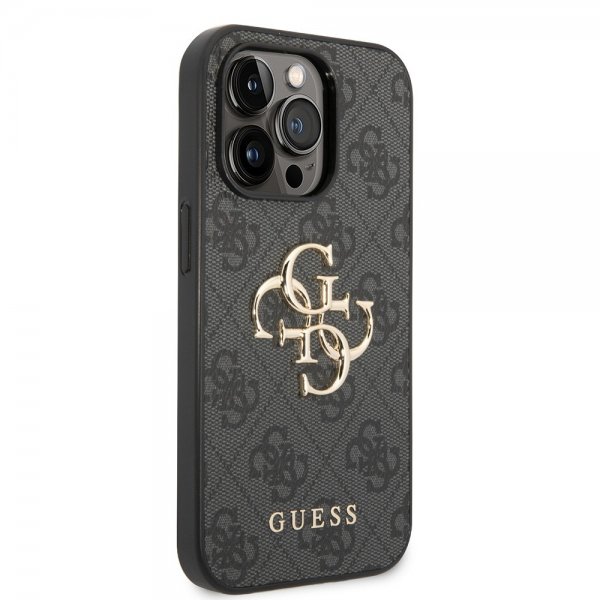 Guess iPhone 15 Pro Cover 4G Logo Grå