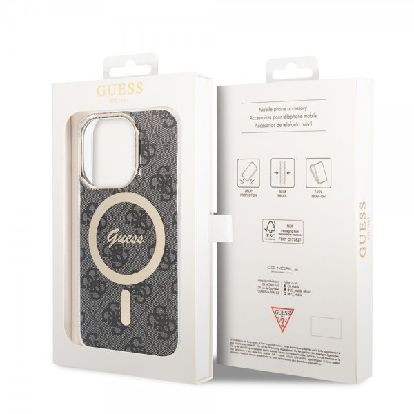 Guess iPhone 15 Pro Cover 4G Pattern MagSafe Sort
