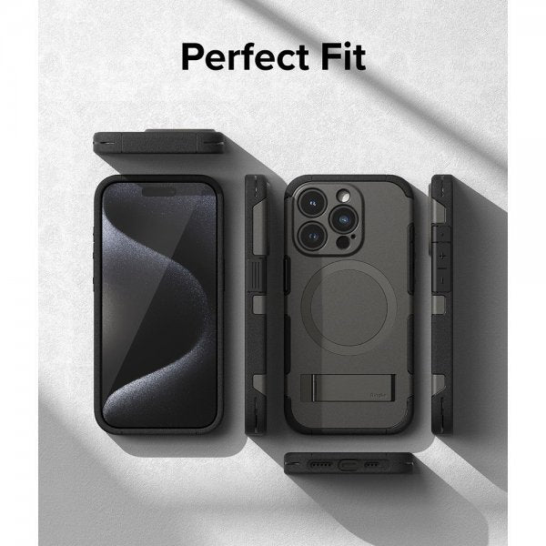 Ringke iPhone 15 Pro Cover Alle MagSafe Gun Metal